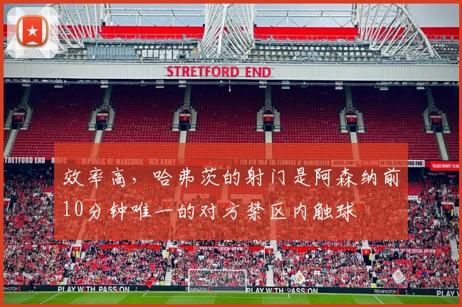 效率高，哈弗茨的射门是阿森纳前10分钟唯一的对方禁区内触球